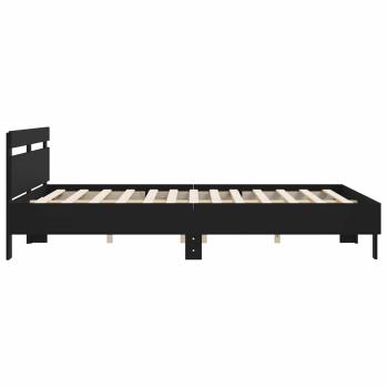 Bettgestell mit Kopfteil Schwarz 180x200 cm Holzwerkstoff