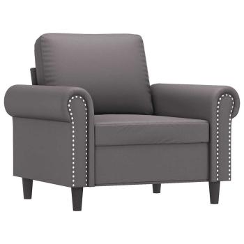 Sessel Grau 60 cm Kunstleder