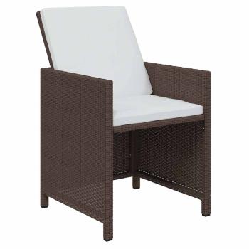 15-tlg. Garten-Essgruppe mit Kissen Poly Rattan Braun