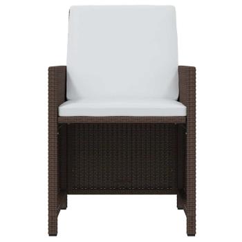 15-tlg. Garten-Essgruppe mit Kissen Poly Rattan Braun