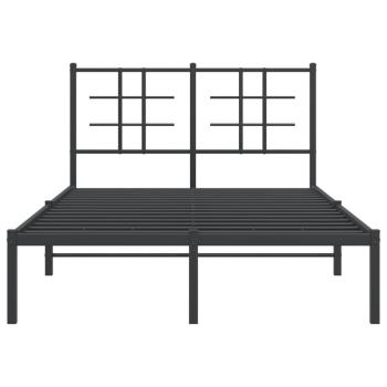 Bettgestell mit Kopfteil Metall Schwarz 120x190 cm