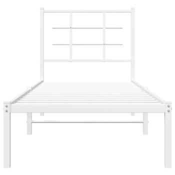 Bettgestell mit Kopfteil Metall Weiß 80x200 cm