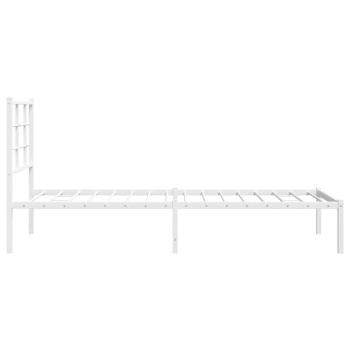 Bettgestell mit Kopfteil Metall Weiß 80x200 cm