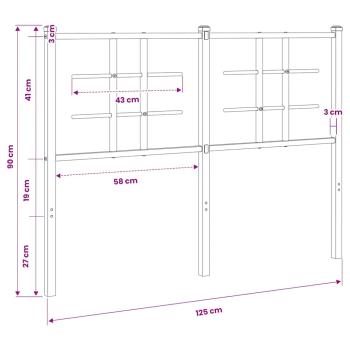 Ersatz-Kopfteil Metall Weiß 120 cm