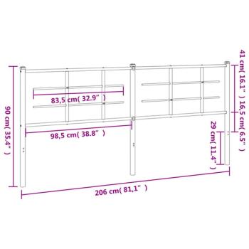 Ersatz-Kopfteil Metall Weiß 200 cm