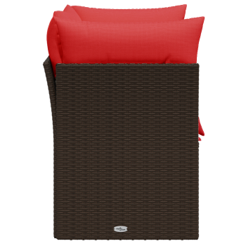 Garten-Sofa mit Kissen Braun 124 x 62 x 69 cm Poly Rattan