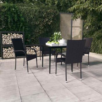ARDEBO.de - 5-tlg. Garten-Essgruppe Schwarz