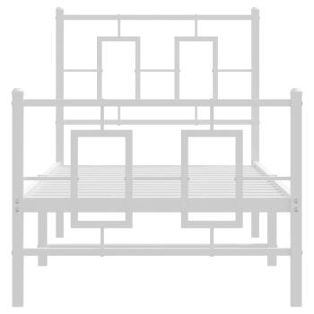 Bettgestell mit Kopf- und Fußteil Metall Weiß 75x190 cm