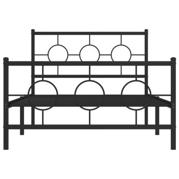 Bettgestell mit Kopf- und Fußteil Metall Schwarz 107x203 cm