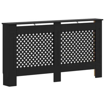 Heizkörperverkleidung Schwarz 152x19x81,5 cm MDF