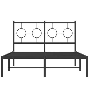 Bettgestell mit Kopfteil Metall Schwarz 120x190 cm
