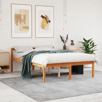 ARDEBO.de - Seniorenbett Wachsbraun 120x190 cm Massivholz Kiefer