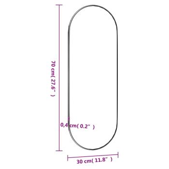 Wandspiegel 30x70 cm Glas Oval