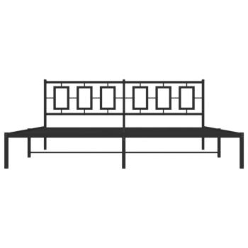 Bettgestell mit Kopfteil Metall Schwarz 193x203 cm