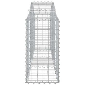 Gabionen mit Hochbogen 3 Stk. 200x30x60/80 cm Verzinktes Eisen