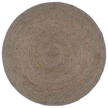 ARDEBO.de - Teppich Handgefertigt Jute Rund 180 cm Grau