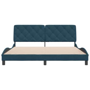 Bettgestell ohne Matratze Blau 180x200 cm Samt