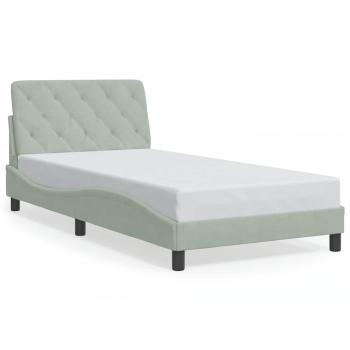Bettgestell ohne Matratze Hellgrau 100x200 cm Samt