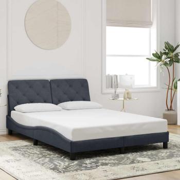 ARDEBO.de - Bettgestell ohne Matratze Dunkelgrau 140x190 cm Samt