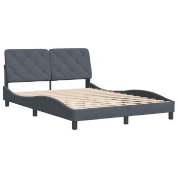 Bettgestell ohne Matratze Dunkelgrau 140x190 cm Samt