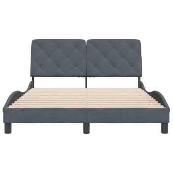 Bettgestell ohne Matratze Dunkelgrau 140x190 cm Samt