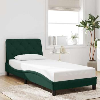 ARDEBO.de - Bettgestell ohne Matratze Dunkelgrün 90x190 cm Samt