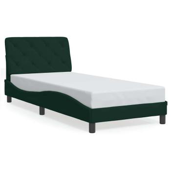 Bettgestell ohne Matratze Dunkelgrün 90x190 cm Samt