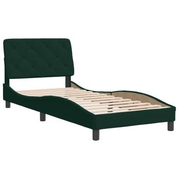 Bettgestell ohne Matratze Dunkelgrün 90x190 cm Samt