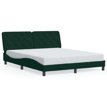 Bettgestell ohne Matratze Dunkelgrün 160x200 cm Samt