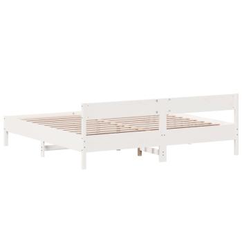 Massivholzbett ohne Matratze Weiß 180x200 cm Kiefernholz