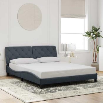 ARDEBO.de - Bettgestell ohne Matratze Dunkelgrau 160x200 cm Samt