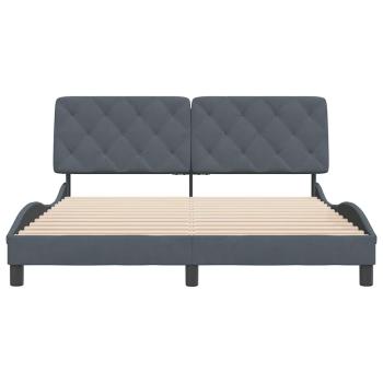 Bettgestell ohne Matratze Dunkelgrau 160x200 cm Samt