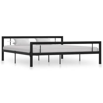 ARDEBO.de - Bettgestell Schwarz und Weiß Metall 180×200 cm