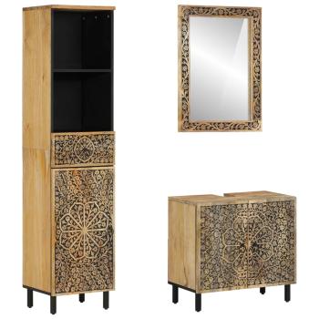 ARDEBO.de - 3-tlg. Badmöbel-Set Massivholz Mango