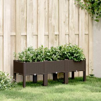 ARDEBO.de - Pflanzkasten mit Beinen Braun 120x40x42 cm PP