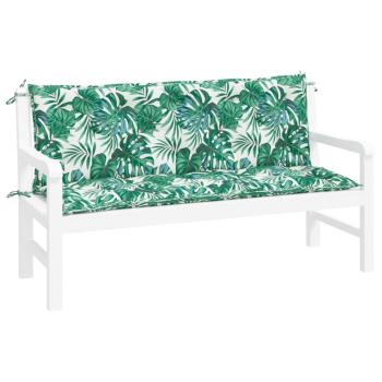 Gartenbank-Auflagen 2 Stk. Blattmuster 150x50x7cm Oxford-Gewebe