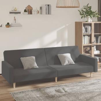 ARDEBO.de - Schlafsofa 2-Sitzer Hellgrau Stoff
