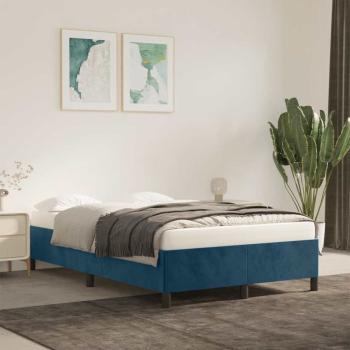 ARDEBO.de - Bettgestell ohne Matratze Dunkelblau 120x190 cm Samt