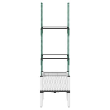 Pflanzkübel mit Rankgitter Weiß 40x40x142,5 cm PP