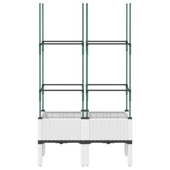 Pflanzkübel mit Rankgitter Weiß 80x40x142,5 cm PP