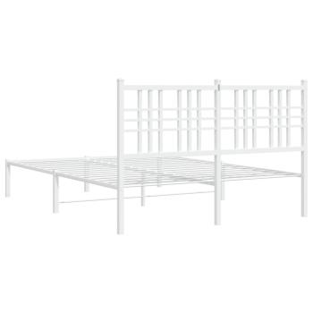 Bettgestell mit Kopfteil Metall Weiß 120x190 cm