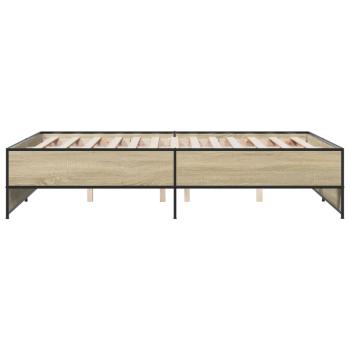 Bettgestell Sonoma-Eiche 140x190 cm Holzwerkstoff und Metall