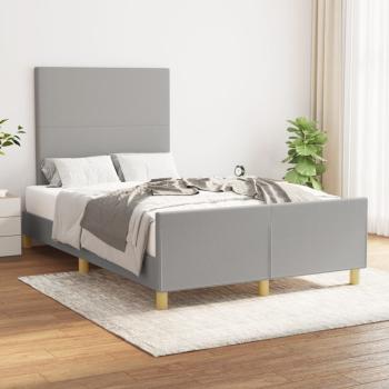 ARDEBO.de - Bettgestell ohne Matratze Hellgrau 120x190 cm Stoff
