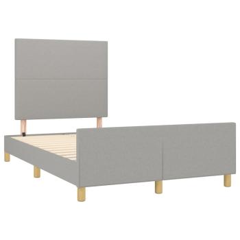 Bettgestell ohne Matratze Hellgrau 120x190 cm Stoff