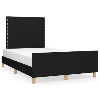 Bettgestell ohne Matratze Schwarz 120x190 cm Stoff