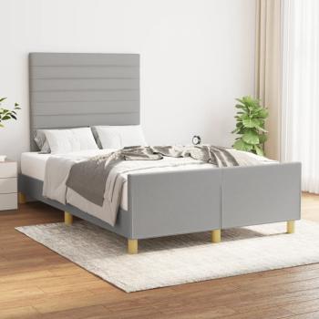 ARDEBO.de - Bettgestell ohne Matratze Hellgrau 120x190 cm Stoff