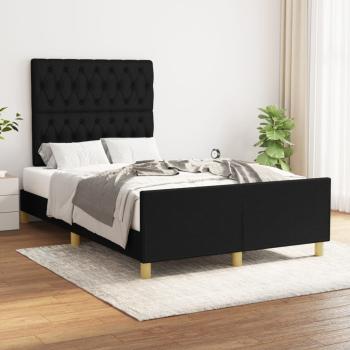 ARDEBO.de - Bettgestell ohne Matratze Schwarz 120x190 cm Stoff