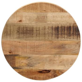 ARDEBO.de - Tischplatte Ø 60x3,8 cm Rund Raues Massives Mangoholz