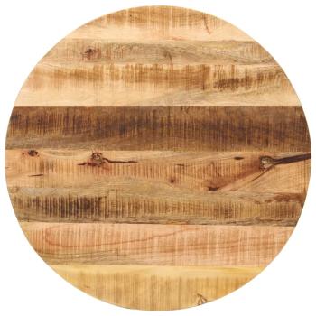 ARDEBO.de - Tischplatte Ø 90x2,5 cm Rund Raues Massives Mangoholz