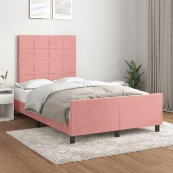ARDEBO.de - Bettgestell ohne Matratze Rosa 120x190 cm Samt